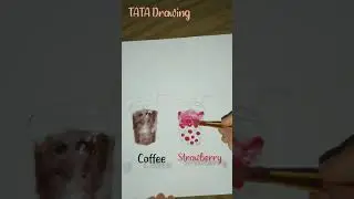 Which drink do you choose?☕vs🍓 #draw #paint #shorts #sketch #artwork #art #satisfyingart #amazingart