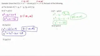 Adding, Subtracting, Multiplying, and Dividing Functions