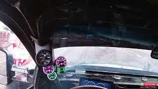 In the cab of a 2.6 Smooth Bore Pulling Truck