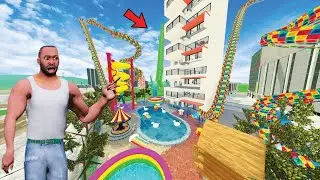 🎢 Frankline Create A Water Park For Shinchan In Indian Bike Driving 3D! 