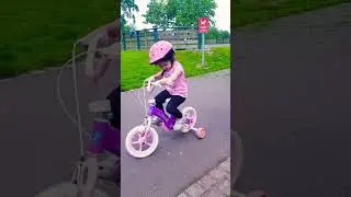 Ayla bike training Cute girl