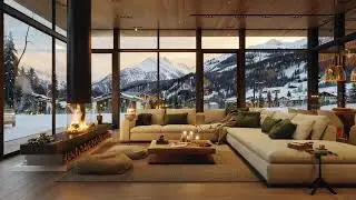 Cozy Winter Cabin Ambience 🔥 Fireplace & Jazz Piano | 1 Hour Relaxing Music for Sleep & Study