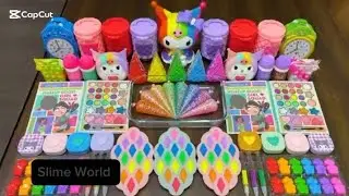 COLOUR FUL SLIME. Mixing Random into GLITTERS PIPING BAGS Sle World