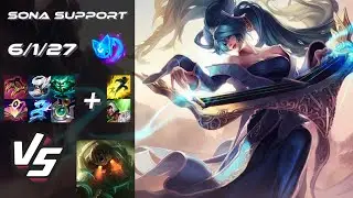 SUPPORT Sona vs Nautilus - EU Challenger Patch 14.13