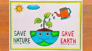World Nature Conservation Day Drawing || World Nature Conservation Day Poster Drawing Easy Steps