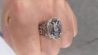 Silver Scottish Rite Double-headed Eagle Masonic Ring