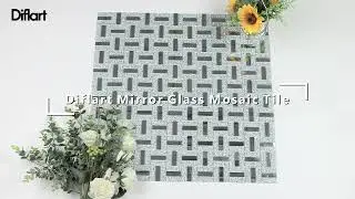 Silver Bling Mirror Glass Brick Mosaic Tile 12 x 12 Inch