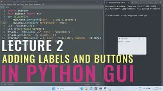 Lecture 2 Adding Labels and Buttons in Python GUI