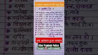 अलंकार कभी नहीं भूल पाओगे// alankar in hindi//Hindi Grammar// Alankar Tricks //#Alankar#shorts