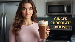 Ginger Chocolate Power Drink | Healthy Boost with Cocoa, Banana & Milk Foam