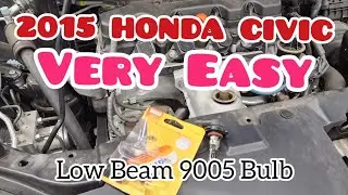 2015 HONDA CIVIC HIGH BEAM BULB REPLACEMENT / VERY EASY
