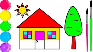Easy House Drawing for Kids 🎨 | Learn Colors & Painting | Fun Art for Children