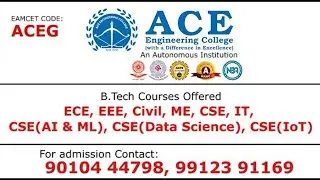 Department of Information Technology. ACE Engineering College - An Autonomous Institution: Hyderabad