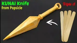 Making popsicle stick KUNAI Knife