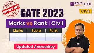 GATE Result 2023 | GATE 2023 Marks vs Rank Civil Engineering | GATE Civil Answer Key 2023 #Gate2023