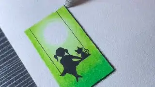 How to draw a Green moonlight scenery using oil pastel - step by step very easy!