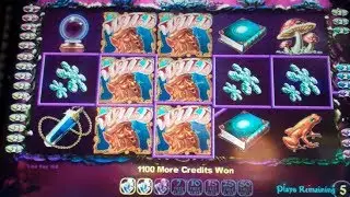 Crystal Forest Slot Machine Bonus + Retrigger - 17 Free Games with Cascading Reels - Nice Win