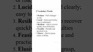5 English Words That Make You Sound Smarter! 💡 | Perilous to Elusive | #Shorts