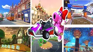 Mario Kart 8 Deluxe Booster Course DLC Wave 4 - All Tracks + Birdo Gameplay - Nintendo Switch 2023