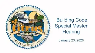Building Code Special Master - January 23, 2026