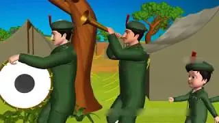 3D Animation Five Little Soldiers Nursery Rhyme for children with Lyrics