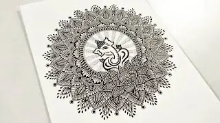 How to draw Mandala for Beginners | Easy mandala drawing | lord ganesha doodle | mandala stepbystep