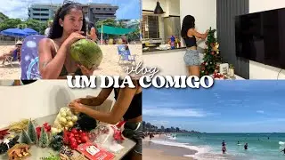 vlog um dia comigo, manhã na praia, almoço, rotina e desmontando decoração de natal 