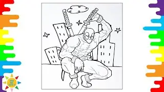 Marvel Deadpool Coloring Pages | How to Color Deadpool | Superheroes Coloring Book