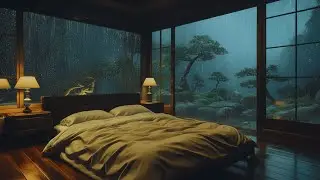 Deep Sleep Piano Music 🌙 Soft Rain Sounds in a Cozy Bedroom | Sleep Fast & Stay Asleep