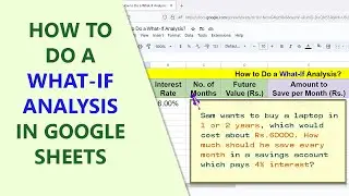 Google Sheets | What-If Analysis | Example | PMT | Function | Spreadsheet | Tutorial | How To