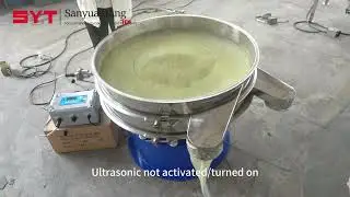 Comparison of the effects of rotary vibration screen + ultrasonic sieving matcha powder.
