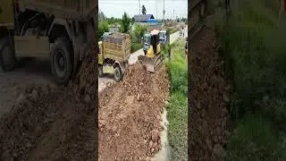 Strong Bulldozer Power! KOMATSU Fills Land With 5Ton Truck 🚛 #HeavyWork