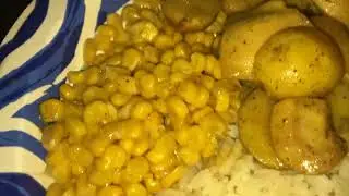 De&rsquo;Food Heavy: Diced Baby Potatoes With Corn, White Rice And Diced Curry Chicken Breast &ldquo;De&rsquo;Cash&rdquo;
