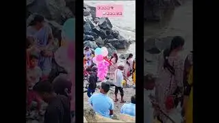 Mumbai in Monsoon🌧️🌴Navi Mumbai Hidden Beach🐚 #mumbaimonsoon #shorts #monsoonvibes