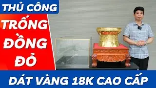 Trống Đồng Mạ V&agrave;ng Đường K&iacute;nh 40cm | Xưởng Đồng Đ&ocirc;ng Sơn