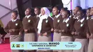 Gov. Mutula Jr. & guests dances to  MAKUENI GIRLS super performance during Mango Conference
