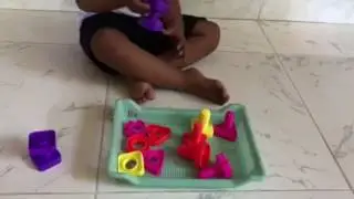 Nuts and bolts pairing - shape and colour matching- tools theme activity -22months~Fine motor skills