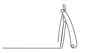 animation Continuous one line drawing of a dangerous razor.