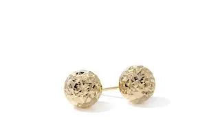 Technibond DiamondCut Round Ball Stud Earrings