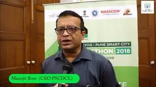 Manojit Bose(CKO, PSCDCL) speaking at the opening ceremony of NITI Aayog - Pune Smart City Hackathon