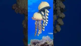 @tsumu__crochet さんの動画を参考にクラゲ作ってみました。#クラゲ #編み物 #かぎ針編み