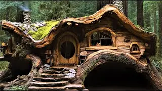 Extreme Winter Survival: Building A Warm Secret Home Inside A Giant Tree