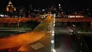 Peaceful Night Flight Over Philadelphia Skyline | Relaxing Aerial Cityscape  After Dark