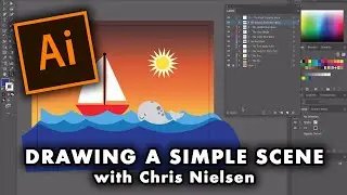 My Tutorial for how to Draw a Simple Sailboat Scene in Adobe Illustrator CC