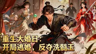 《重生大婚日：開局逃婚，反奪洗髓玉》江宇重生回到大婚前三天，發現未婚妻顏家想白嫖自家天階功法，他表面答應婚禮，暗中佈局奪寶跑路，卻遇前世紅顏殺來搶親。#漫畫解說#玄幻#爽文#小說推薦#有聲書