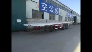 China Export tri-axle 60 ton 40 ft container flatbed trailer for cheap price