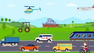 Vehicle Song | Tiny_Tales_TT | car bus cycle tractor plane ship truck helicopter train ambulance