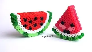 SANDÍAS 3D de hama beads (perler beads) | Watermelons