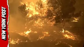 Wildfire rages in Spain&rsquo;s Catalonia as firefighters battle flames and fierce winds