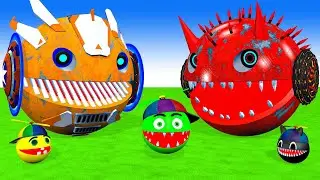 MS PACMAN & NEW RED PACMAN VS TWO YELLOW MONSTER PACMAN FIGHTING IN POKEMON #2026